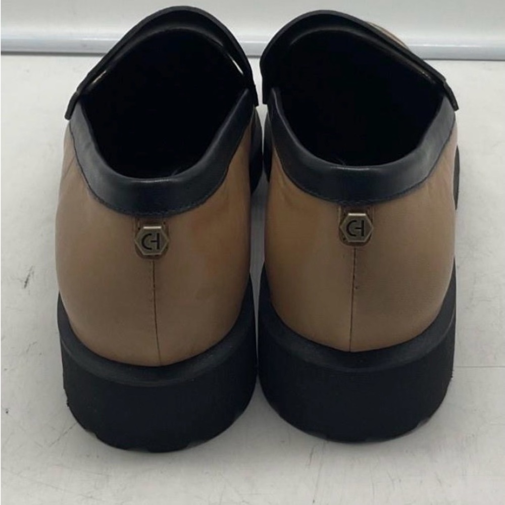 NEW Cole Haan Geneva Women's Two-Tone Leather Penny Loafers Black, Tan & White 9 - Picture 4 of 6